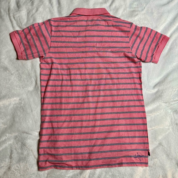 NWT B. Draddy Perez Golf Polo in Bandana Pink and Blue Stripe, Size Small - Picture 8 of 10